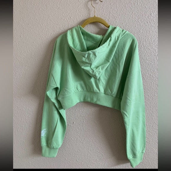 BATTLES & BUTTERFLIES mint colored cropped hoodie🌴 - Picture 2 of 5
